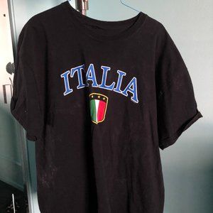 Black "Italia" shirt, fits sizes L or XL